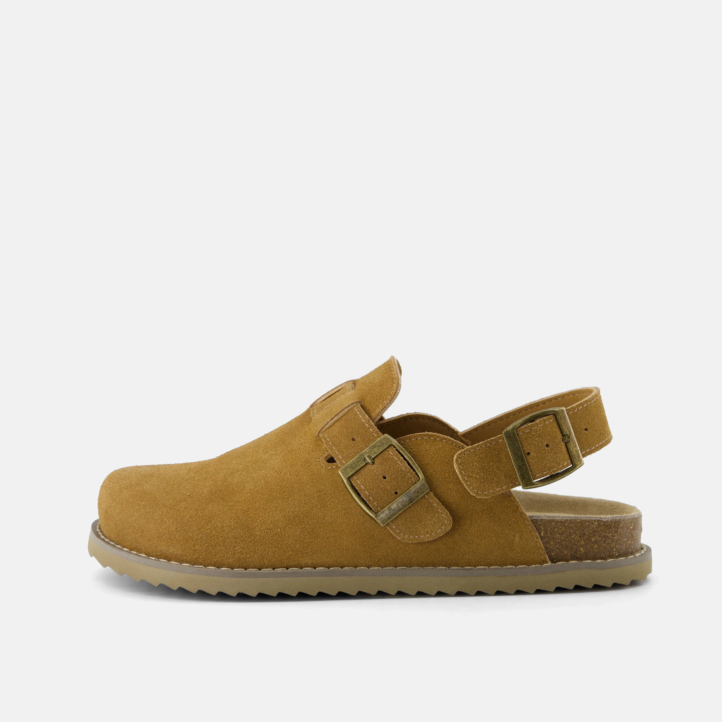 Chestnut Suede Slingback Clogs