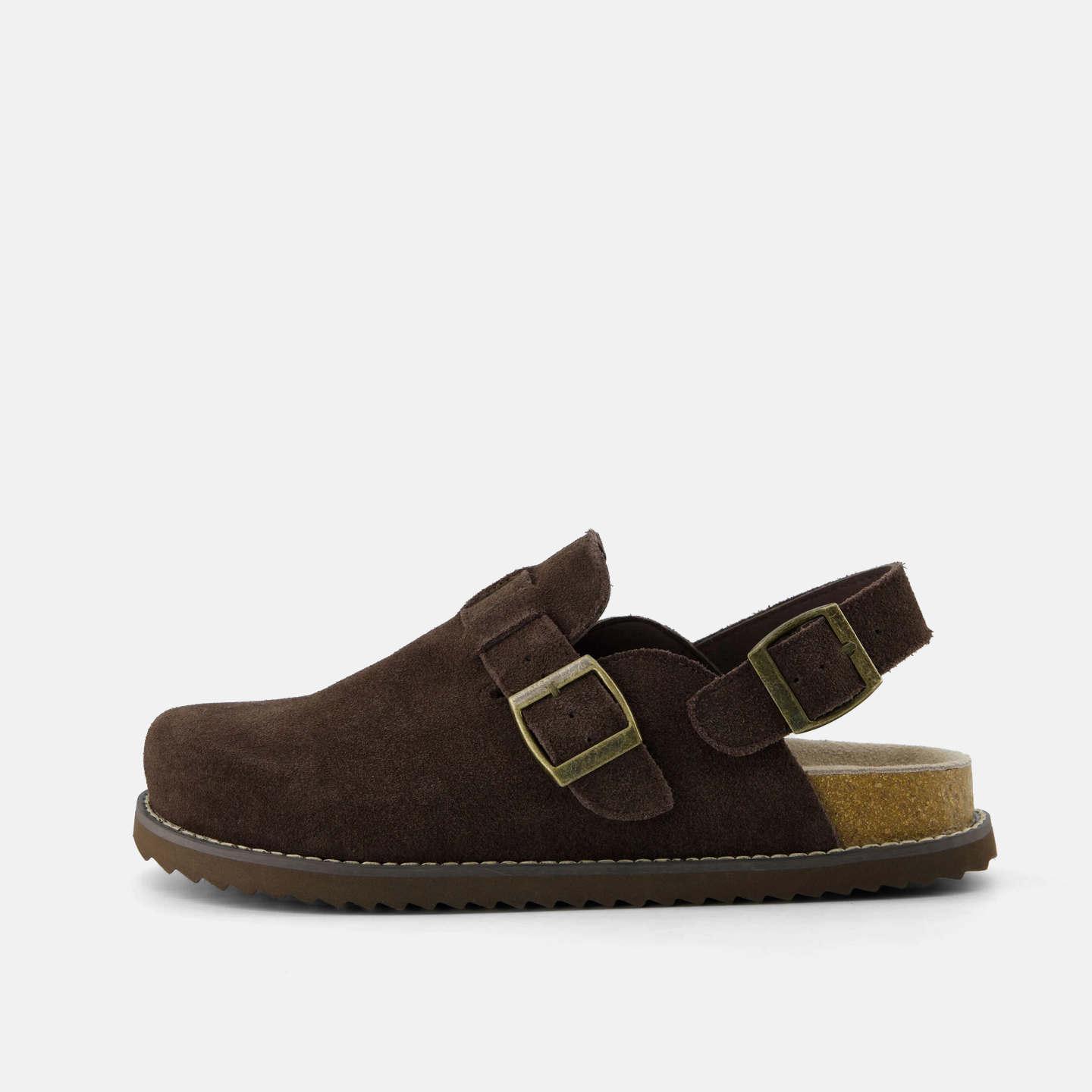 Chocolate Suede Slingback Clogs